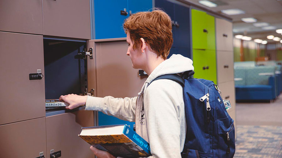 lockers in Willis Library