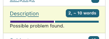 Screenshot of the description field flagged in the overview