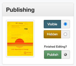 Screenshot of the publish button in a metadata record editing form.